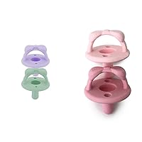 Itzy Ritzy Silicone Pacifiers for Newborn Set of 2 in Lilac & Mint and Set of 2 in Light Pink & Dark Pink