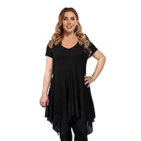 Plus Size Tops Womens Plus Size Tunic Tops Casual V Neck Tunic Asymmetrical Blouses Plus Size Shirts for Curvy Women