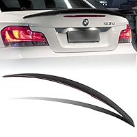 Q1-Tech, Carbon Fiber P-Style Lift Gate Trunk Spoiler Wing Compatible with 2007-2013 BMW 1-Series E82 Coupe Only, 125i / 128i / 135i/ Rear Trunk Lip Spoiler (Don't Not Fit Sedan/Convertible Models)