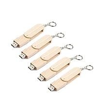 5 Pack Rotate Maple Wood 2.0/3.0 USB Flash Drive USB Disk Memory Stick with Wooden (3.0/16GB)