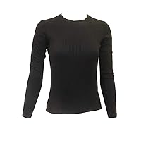 Hard Tail Forever Women's Long Sleeve Ribbed Crewneck T Shirt, Stretch Fit Style 5X3-06