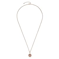 Leonardo Scala Stainless Steel Necklace, 1 Piece, Medium Length Rose Gold Anchor Chain with Berry-Coloured Cateye Clip & Mix Pendant, Women's Jewellery, 021529, Stainless Steel, No Gemstone