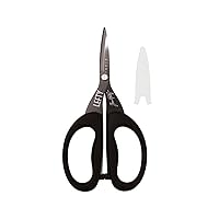 Tim Holtz Left Handed Scissors - 5 Inch Mini Snips with Micro Serrated Blade - Lefty Craft Tool for Cutting Paper, Fabric, and Sewing - Titanium with Black Comfort Grip Handles