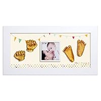 Momspresent Baby Hand Print and Foot Print Deluxe Casting kit with White Frame11