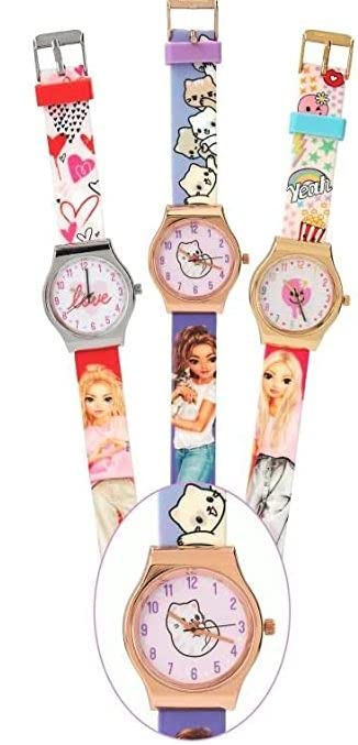 Depesche TOPModel Silicone Watch with Metal Case 1 of 3 Models, Selection according to availability, Length: 1.5 cm, Width: 3.7 cm, Height: 23 cm, multicoloured, Strap.