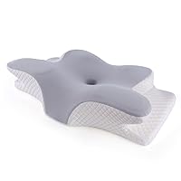 Neck Pillow for Bed Sleep, Memory Foam Contoured Neck Pillow with Breathable Pillowcase, Ergonomic Neck Support Pillow for Side Pillow, Back and Stomach Pillow