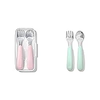 OXO Tot On-The-Go and Fork Spoon Set for Kids - Blossom & Opal