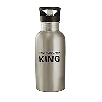 Shuffleboard King - Stainless Steel 20oz Water Bottle, Silver