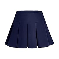 Girls Pleated Skirt Girls Uniform Skirt Skort Adjustable Waist Kids Skater Dance Skirt 6-12 Years
