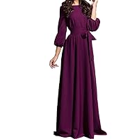 Dress Women Lantern Sleeve Long Party Dresses Autumn Elegant -Length Robe Soiree