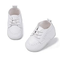 ohsofy Infant Baby Boy Oxford Shoes PU Leather Loafers Rubber and Soft Sole Wedding Dress Shoes Toddler Girl Baby Walking Shoes