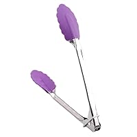 Stainless Steel Kitchen Tongs Silicone Cooking Tongs Purple Exquisite Workmanship Durable and Attractive