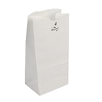 4# White Paper Lunch Bags 500 count - Bulk Disposable Paper Sacks, DIY Luminary Bags, SOS Paper Bags, Snacks Bag, Treat Bags, White Crafting Bags - 5.00 x3.12 x 9.75 Inches.