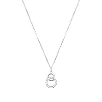 2025992 Women's Necklace with Pendant 925 Sterling Silver with Synthetic Zirconia 42 + 3 cm Silver Comes in Jewellery Gift Box, Sterling Silver, Cubic Zirconia