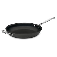 Cuisinart Chef's Classic Nonstick Hard-Anodized 12-Inch Open Skillet with Helper Handle, Black