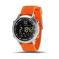 New IP67 Waterproof Smartwatch Support Call and SMS Alert & Sports Activities Tracker Wristwatch for iOS Android Phones (Orange)