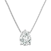 The Diamond Deal 1/4 Carat - 5 Carat | IGI Certified Lab Grown Diamond Floating Pendant Necklace For Women | 14K White, Yellow Or Rose Gold | Lab Created Solitaire Lab-Grown Diamond Pendant Necklace