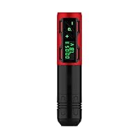 Wireless Tattoo Machine,Wireless Tattoo Battery Pen with 1800Mah Wireless Tattoo Power Supply Digital LED Display Tattoo Equipment Supply for All Tattoo Needles Cartridges,Red