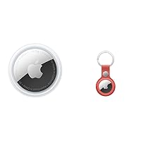Apple AirTag with FineWoven Key Ring - Coral