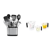 OXO Good Grips 15-Piece Everyday Kitchen Utensil Set & Good Grips 3-Piece Angled Measuring Cup Set