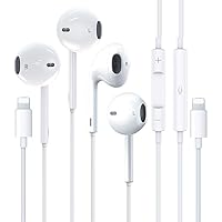 2 Pack-Apple Earbuds for iPhone Wired Headphones Lightning Connector [Apple MFi Certified] Earphones Built-in Microphone & Volume Control Compatible with iPhone 14/13/12/11/XR/XS/X/7/8