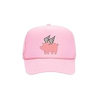 Swine Trucker Hat/Pig Wings/Adjustable Snapback/Mesh Otto Cap