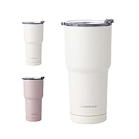 LocknLock Pure Tumbler Ivory 16oz, BPA-Free Double Wall Stainless Steel Vacuum Insulated Tumbler for Coffee, Tea and Water, Thermal Travel Mug Cup for Hot & Cold Beverage