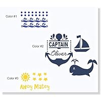 Personalized Boys Nautical Cranial Helmet Band Decal Sticker Accessories Name Ahoy Matey Captain of The Sea