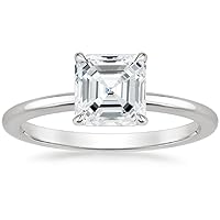 10K/14K/18K Gold 3 Carat Asscher Cut Gemstone Vintage Engagement Ring for Women Birthstone Art Deco Wedding Promise Anniversary Rings for Her Wife Bridal Size 3-12