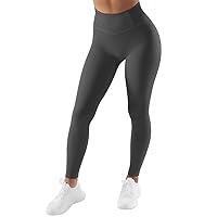 SUUKSESS Women No Front Seam Buttery Soft Leggings Ruched High Waist Yoga Pants