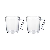 HARIO SRMS-2024 Heat Resistant Stacking Mugs, Set of 2, 10.1 fl oz (300 ml), Coffee, Tea Glass, Microwave and Dishwasher Safe, Heat-resistant Glass, Made in Japan