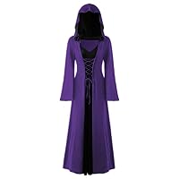NP S-XL Women's Hooded Dress Long Sleeve Cosplay Witch Dress Xmas for Women