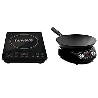 Nuwave Pro Chef Induction Cooktop, Commercial-Grade, Portable, Powerful 1800W, Large 8” Heating Coil & Mosaic Induction Wok, Precise Temp Controls from 100°F to 575°F in 5°F