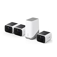 eufy Security S220 SoloCam 3-Cam Pack with Homebase 3, Solar Security Camera, Wireless Outdoor Camera, Continuous Power, 2K Resolution, Wireless, 2.4 GHz Wi-Fi, No Monthly Fee, HomeBase 3 Compatible