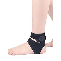 Ankle Support Brace Strap, Adjustable Universal Size, Black (Left)