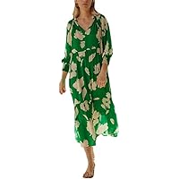 Velvet by Graham & Spencer Women's Luella Caicos Print Midi Tiered Dress