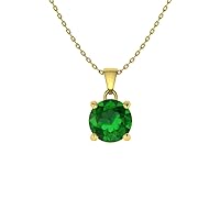 Natural and Certified Gemstone Solitaire Petite Necklace in 14k Solid Gold | 0.31 Carat Pendant with Chain