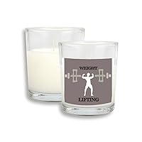 China Gym Lifting Heavy Barbell White Candles Glass Scented Incense Wax