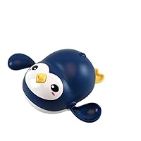 Baby Bath Toys Swimming Penguin Floating Toy Cartoon Animal Clockwork Toy Blue, Bath Clockwork Toy