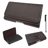 for Xperia Z3, Z2 Phone CASE Deluxe Brown Texture Leather CASE Belt Clip Holster Pouch A8+Stylus Pen