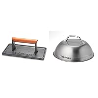 Cuisinart CGPR-221, Cast Iron Grill Press (Wood Handle) & CMD-108 Melting Dome, 9