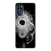 R2387 Gun Bullet Hole Glass Case Cover for Motorola Moto G (2022)