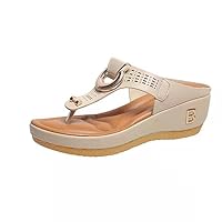 Summer slippers sandwich toe slope heel sandals slippers for women in europe and america