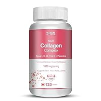 Multi Collagen Complex Peptide with All 5 Types I, II, III, V & X Supports Skin, Hair, Nails & Joints Bones & Joints Their Flexibility and boosts Strength 120 Tablets