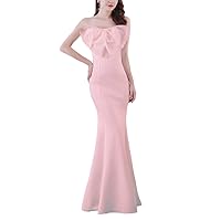 Azuki Elegant Wedding Dress for Bride/Bridesmaid Women's Tube Top Long Mermaid Evening Gown