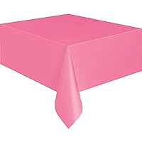Hot Pink Solid Rectangular Plastic Table Cover (54