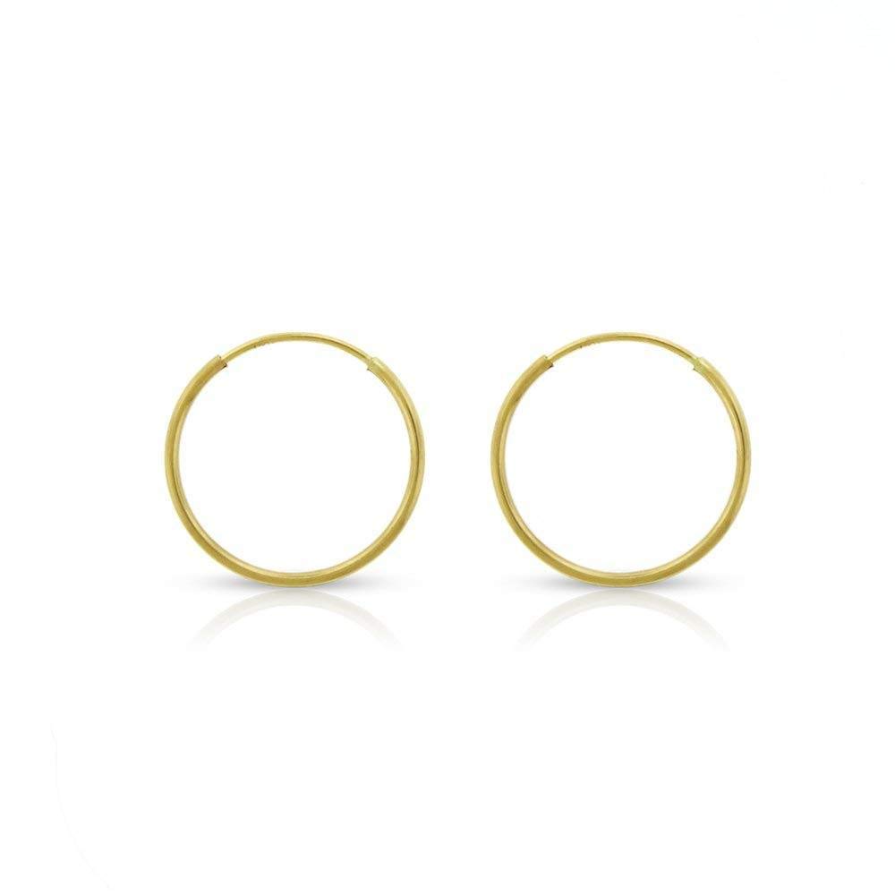 14k Solid Gold Endless Hoop Earrings, 14k Gold Thin Hoop Earrings, Cartilage Earrings, Helix Earring, Nose Hoop, Tragus Earring, 100% Real 14k Gold