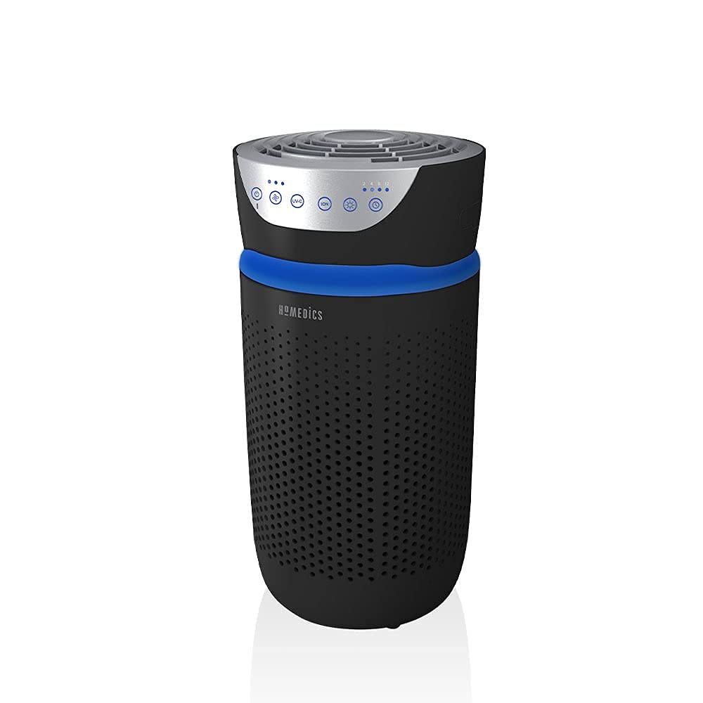 Homedics TotalClean Tower Air Purifier for Viruses, Bacteria, Allergens, Dust, Germs, HEPA Filter, UV-C Technology, 5-in-1 Purifying, Ionizer, Carb...
