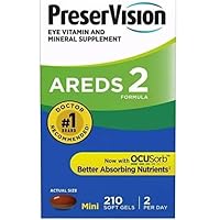 Eye Vitamin and Mineral Supplement, Vision ARED 2 - Mini Softgels - 210 Count, with Pill Case (1)