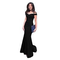Women's Off The Shoulder Mermaid Prom Dresses Satin Evening Dresses Formal Party Gowns for Women